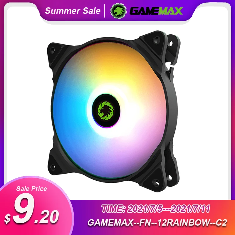 GameMax Rainbow C2 PC чехол вентилятор ARGB Вентилятор охлаждения 120 мм тихий 5V 3pin ореолом
