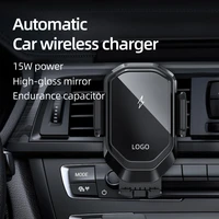 15w car phone holder wireless charger car air vent mount for iphone samsung car phone holder intelligent infrared fast wireless