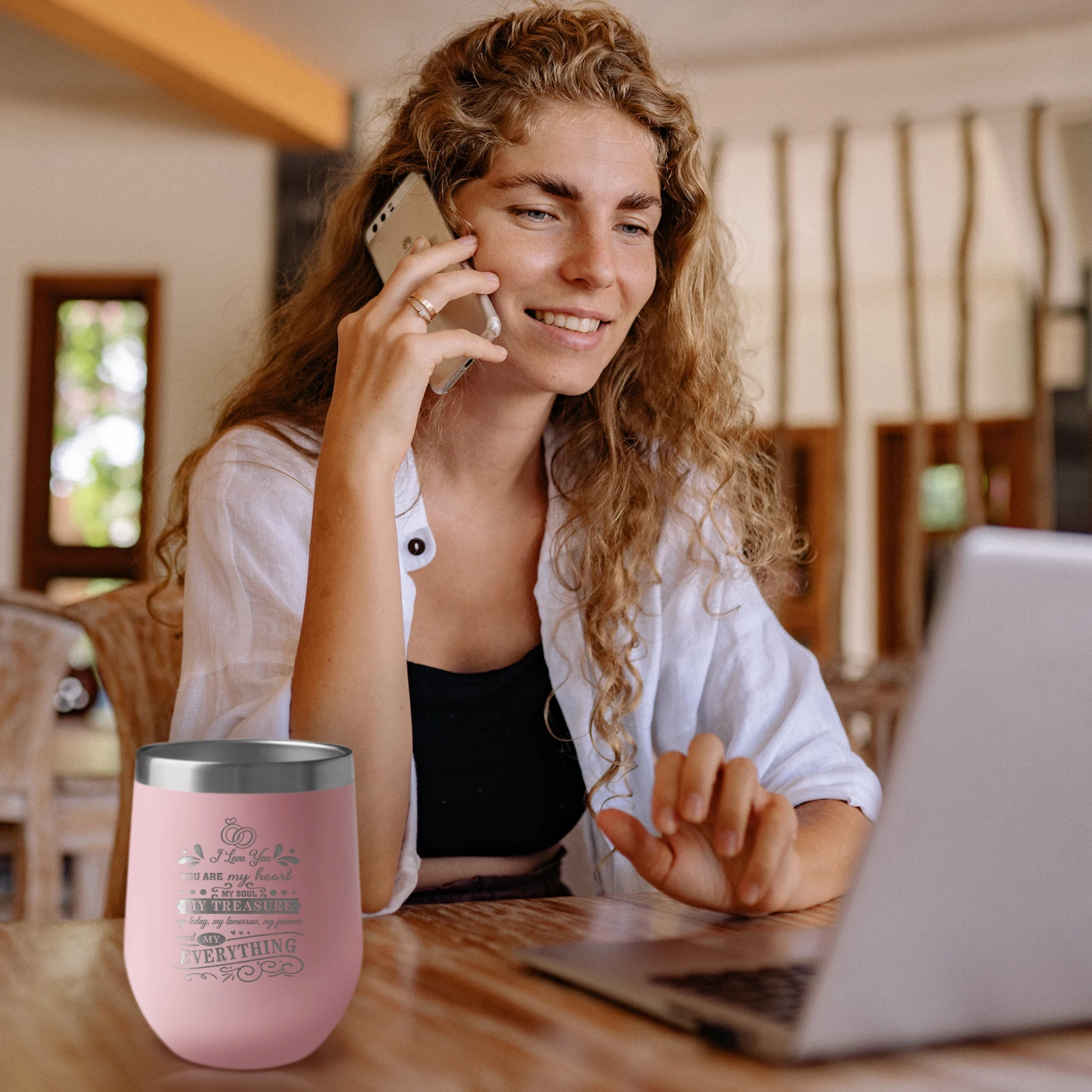 Розовый термос из нержавеющей стали с крышкой и соломинкой интересная чашка