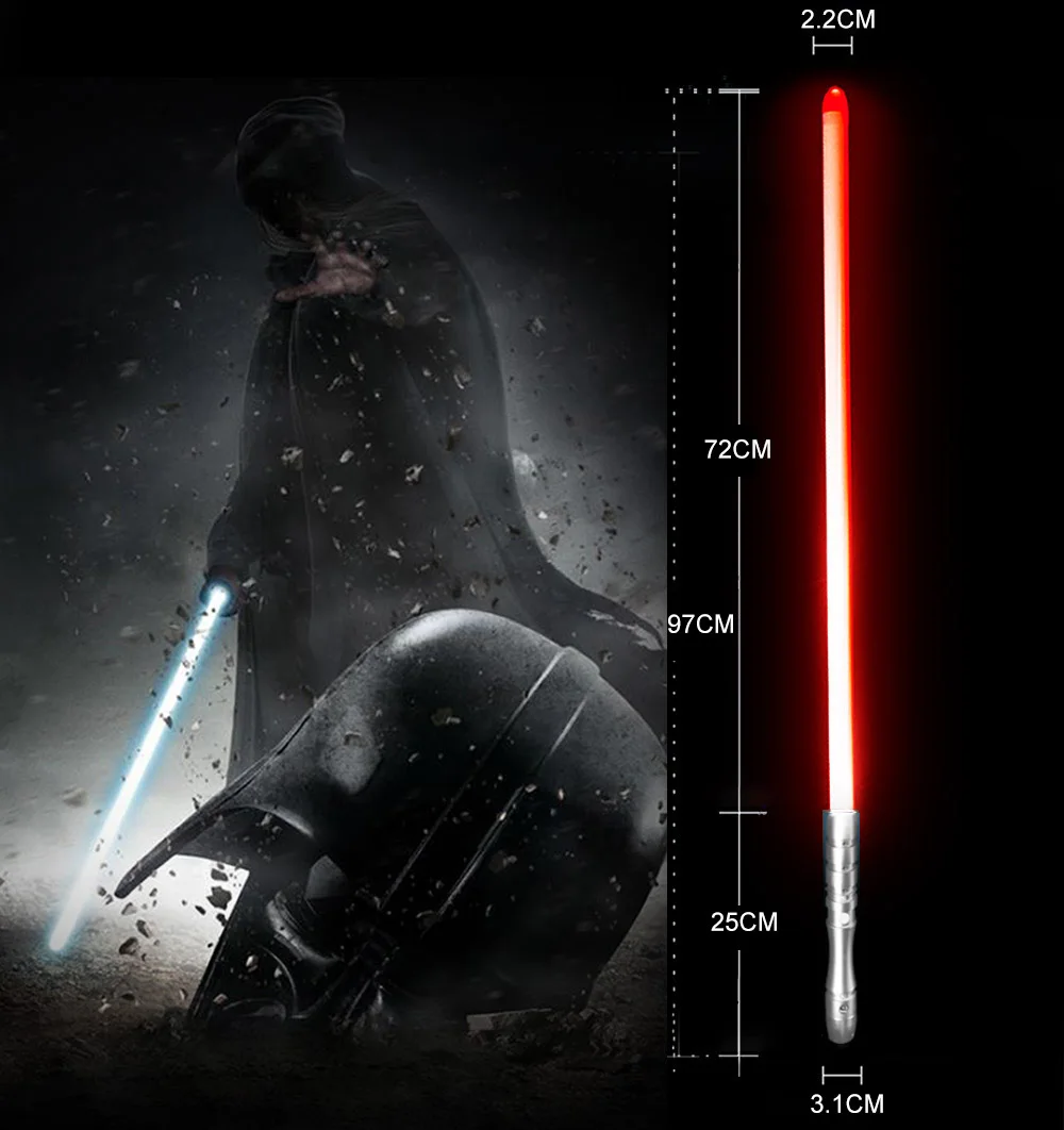 silver HD Red Светильник saber со звуковым сигналом, светильник Jedi Sith Luke, подвесной светильник Saber Force, изменяющий цвет, с металлической ручкой - Цвет: silver HD Red