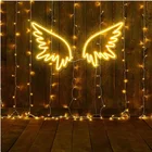 Неоновые светодиодные вывески OHANEONK в виде крыльев Ангела, Неоновые Настенные украшения на Рождество, день рождения, свадьбу, сказочные неоновые украшения для комнаты принцессы