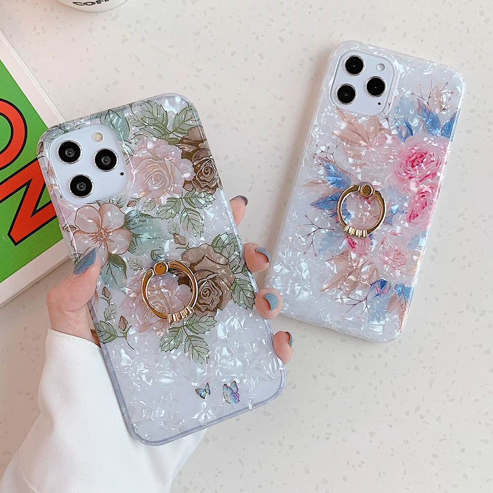 Чехол для телефона LOVECOM с цветочным рисунком iPhone 11 Pro Max 12 XR XS 6 6S 7 8 Plus мягкий чехол