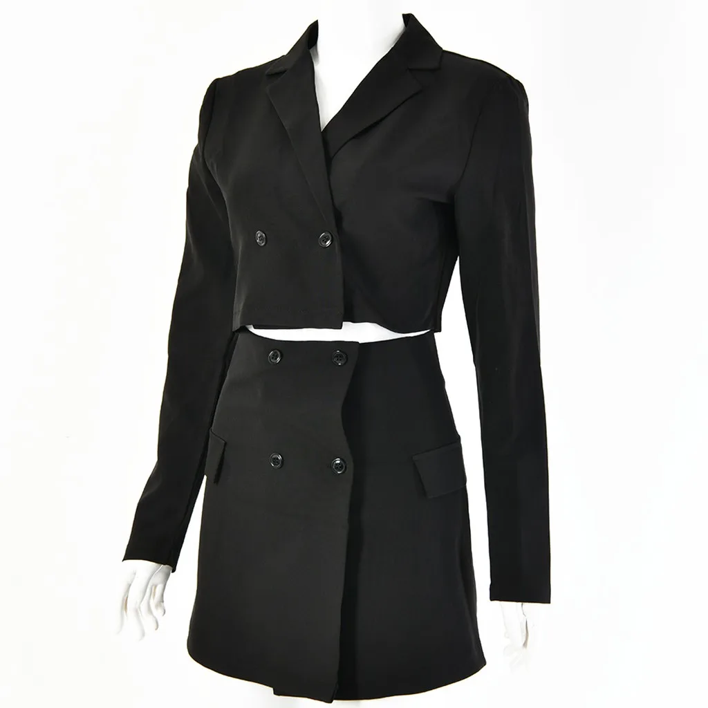 Женский комплект 2 шт. костюм из двух предметов короткая куртка + посылка HipSlim Fit