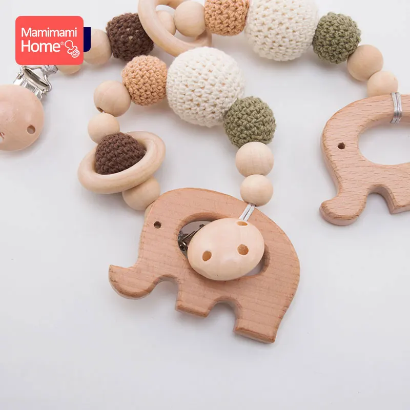 1 шт Детские деревянный Прорезыватель для зубов детский успокоитель цепи слон