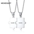 Meaeguet Бесплатная гравировка головоломки ожерелье набор для лучших друзей мужчин женщин пара нержавеющая сталь индивидуальное подвесное ожерелье набор