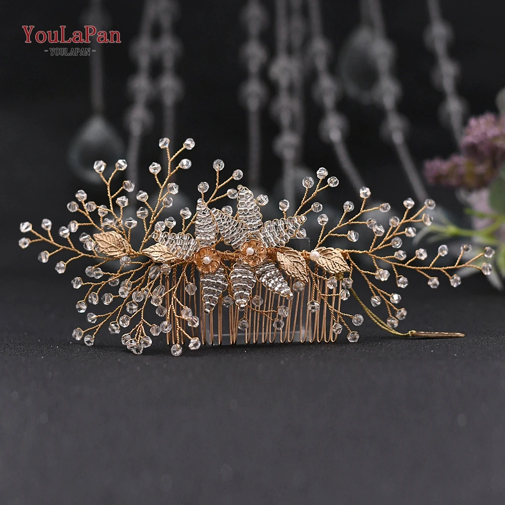 TOPQUEEN HP54 винтажная расческа для волос золотого цвета заколка Свадебная невесты