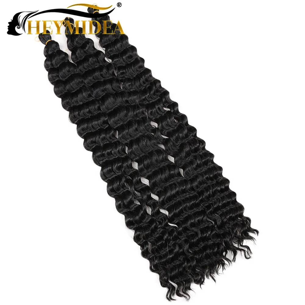 

30Inch Synthetic Crochet Hair Deep Twist Natural Synthetic Braids Hair Black Braiding Hair Extensions Black BraidWoman Heymidea
