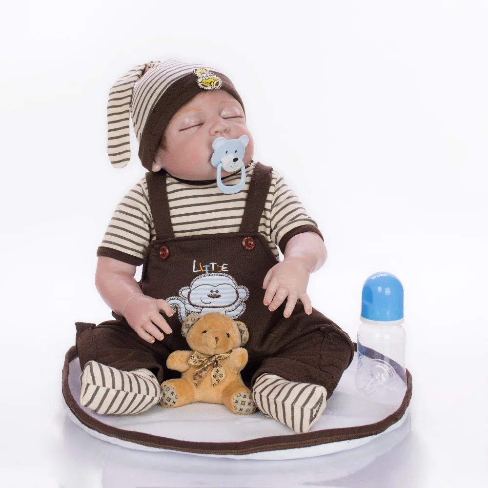 NPK 55 см мальчик куклы Reborn младенцы Полный тела силиконовые reborn Baby Doll игрушки bebe Reborn boneca menino