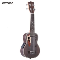 ammoon 21 acoustic ukulele spruce ukelele 15 fret 4 strings stringed musical instrument with built in eq guitar pickup