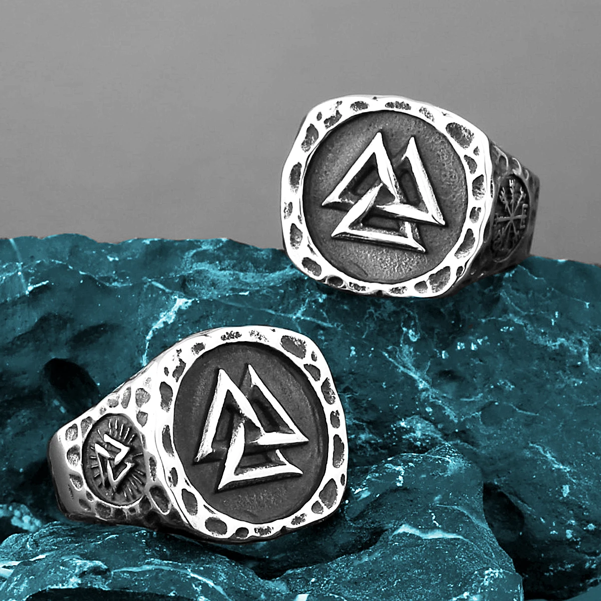 Кольца Викингов Valknut для мужчин винтажное кольцо в стиле панк из нержавеющей