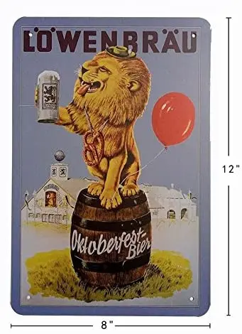 

ERLOOD Lowenbrau Beer Retro Vintage Home Decor Wall Tin Sign