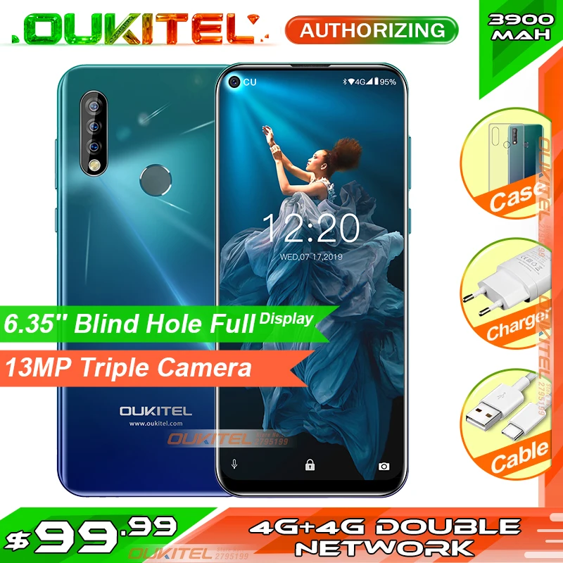 Смартфон OUKITEL C17 Pro 6 35 дюйма 4 Гб ОЗУ 64 ПЗУ MT6763 4G сканер отпечатка пальца