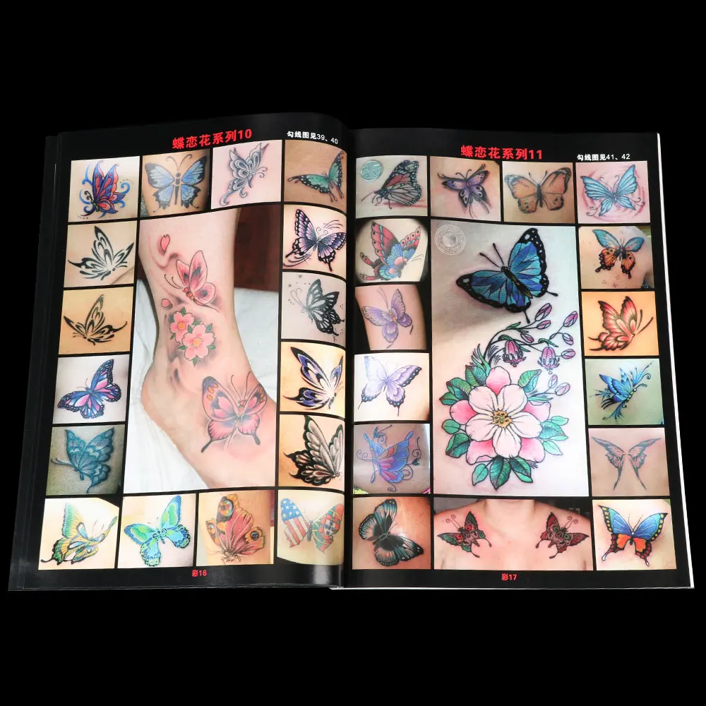 Тату книга бабочка любовь цветок тату красивый А4 Размер эскиз контур Бабочка