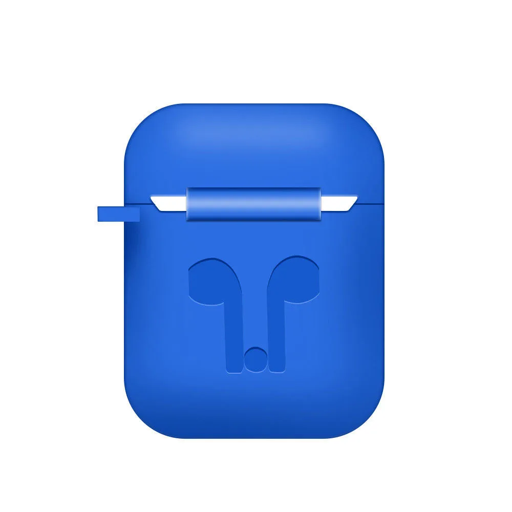 blue Earphone Case For AirPods Protect Box For Apple EarPods Silicone Cases Cover Protective Skin for Apple Airpod Charging Case#L25 - Цвет: blue