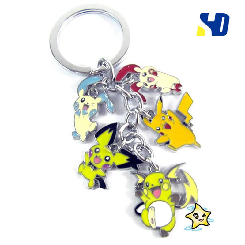 Брелок с покемоном Entei Eevee Swablu Piplup Poke Ball Pikachu Ash Ketchum Rowlet милый забавный мультфильм металлический брелок Аниме подвеска