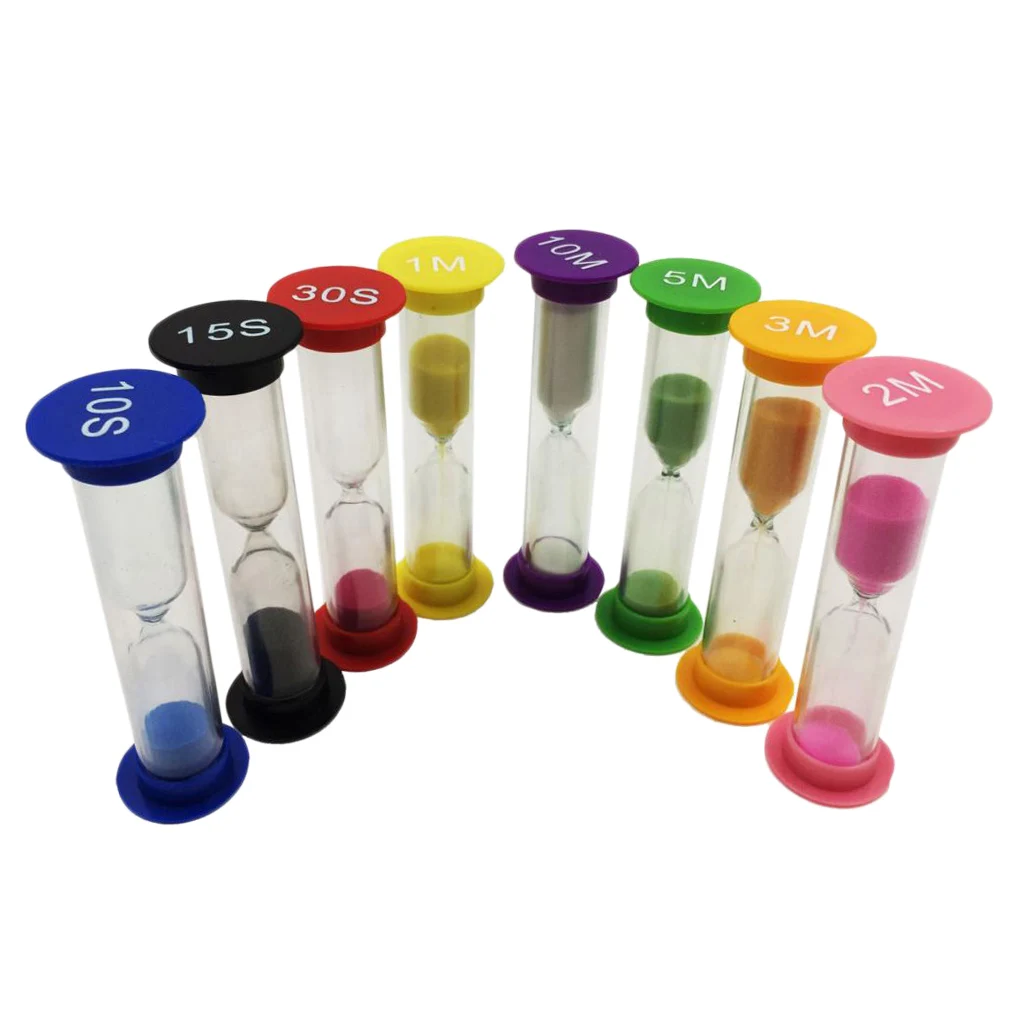 8 Set Sand Timer Clock 10/ 15/ 30 Seconds & 1/ 2/ 3/ 5/ 10 Minutes Sandglass Hourglass Kitchen Tool Home Decoration | Дом и сад