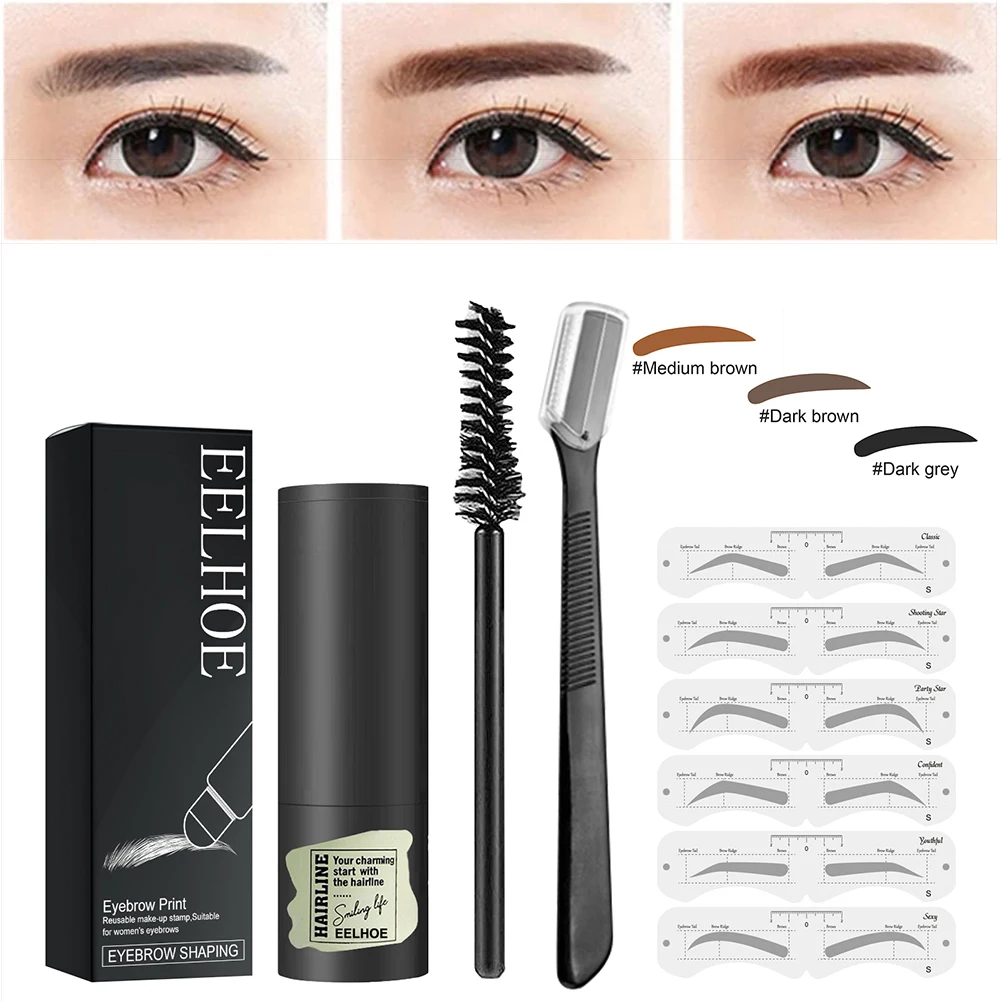 

Eyebrow Stamp and Brow Stencils Kit Fast Eyebrows Shaping Kit 12 Reusable Brow Stencils Eyebrow Shaper Kit Eyebrow print set
