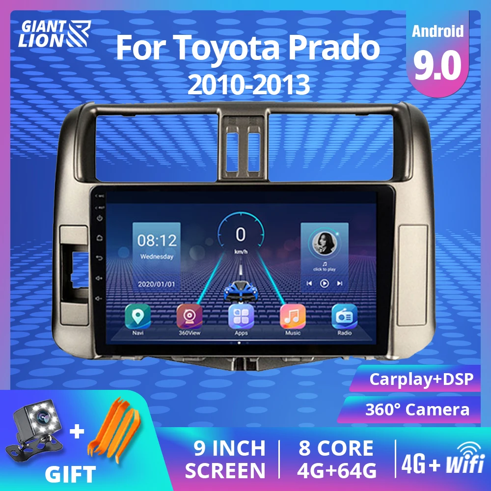 Автомагнитола 2DIN с Android 9 0 мультимедийный видеоплеер для Toyota Land Cruiser Prado 150 2010-2013
