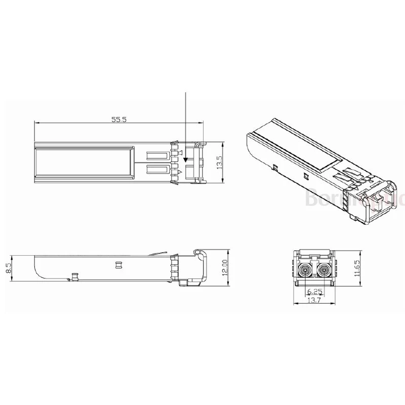 Совместим с D Link DEM 311GT 1000BASE SX SFP 850nm 550m DDM модуль приемопередатчика