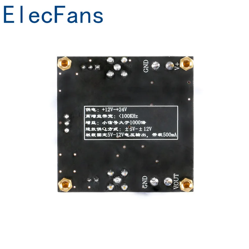 Плата усилителя приборов INA114 1000 дюйма Регулируемый одиночный источник питания