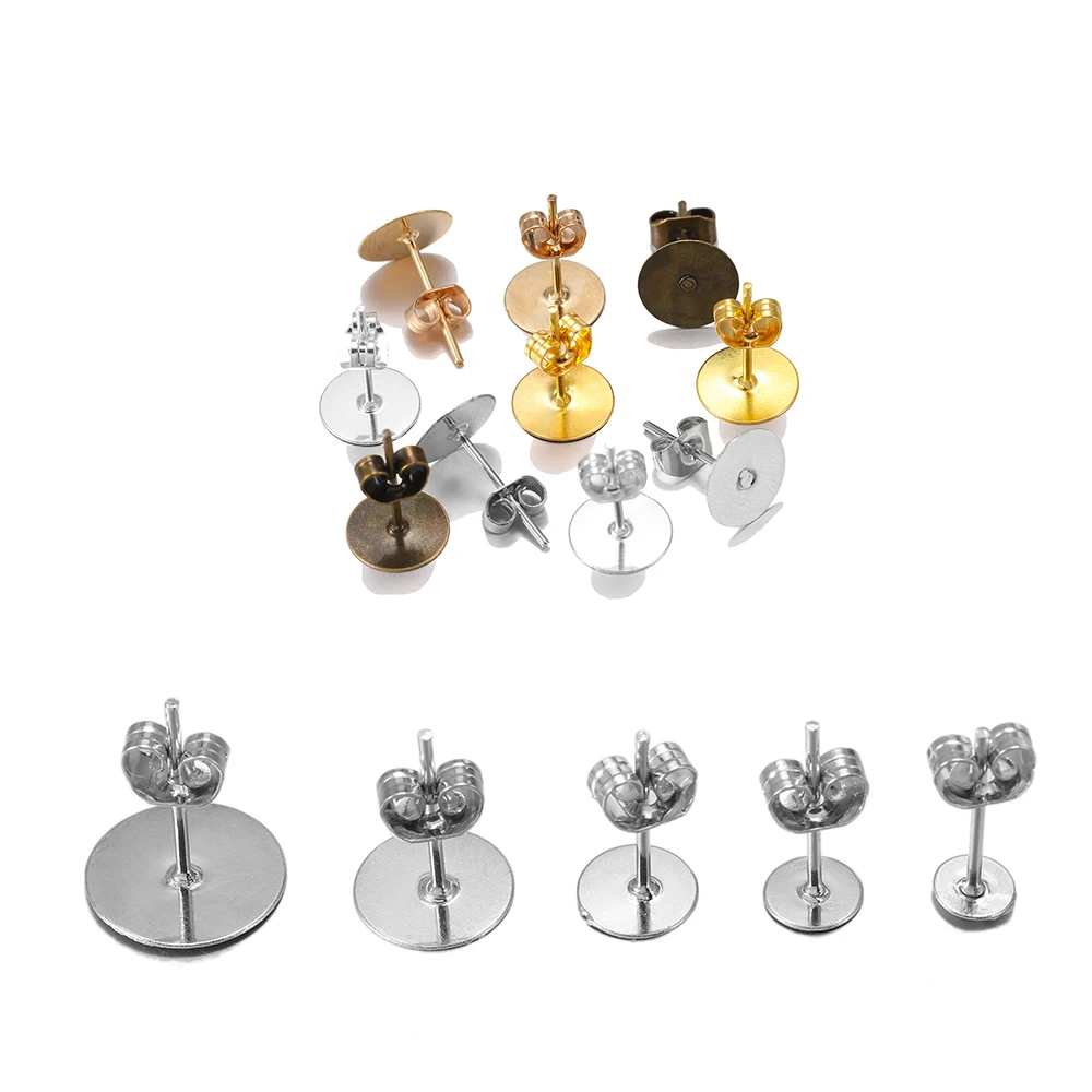 Основа для сережек гвоздиков пустая основа с заглушкой кабошона принадлежности