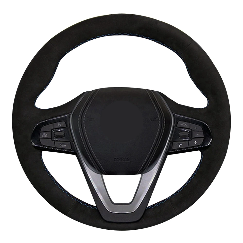 Чехол рулевого колеса автомобиля самодельная Нескользящая черная замша ручной