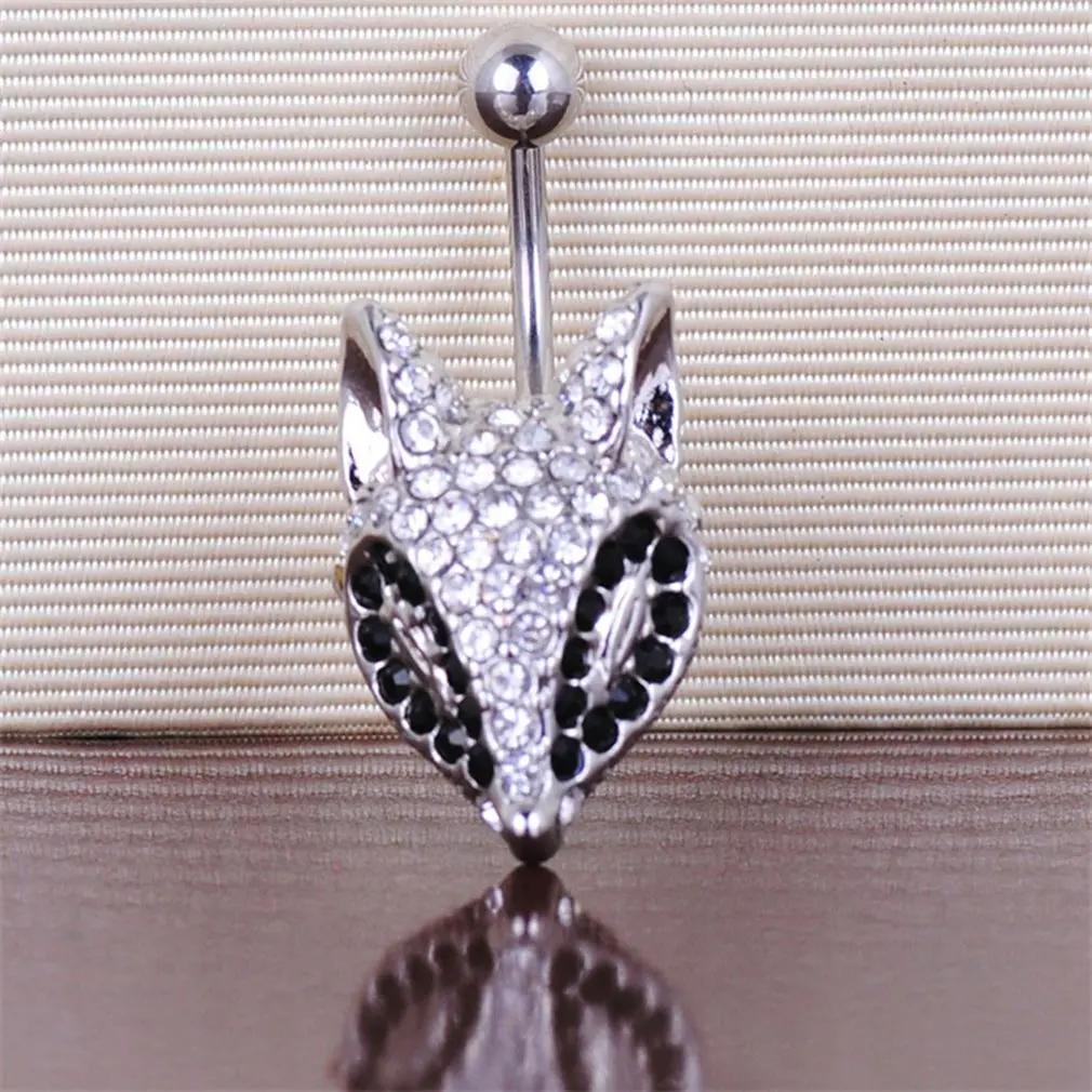 В форме лисы циркона медицинские женские пупка кольцо Красивые пирсинг тела