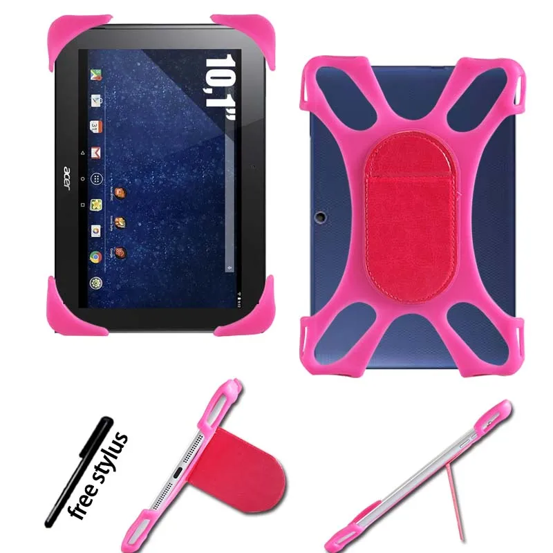 KK& LL для acer Iconia Tab 10 A3-A30 10,1 дюймов-планшет противоударный силиконовый чехол-подставка+ стилус - Цвет: pink
