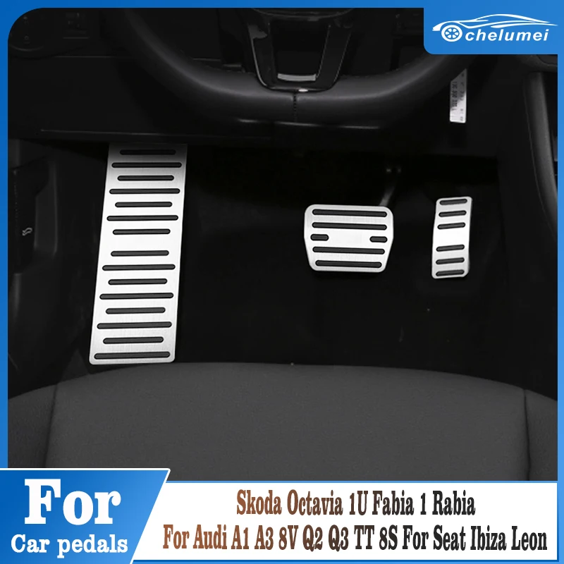 

For Skoda Octavia 1U Fabia 1 Rabia For Audi A1 A3 8V Q2 Q3 TT 8S For Seat Ibiza Leon Fries Car Accelerator Brake Pedal Mat Cover
