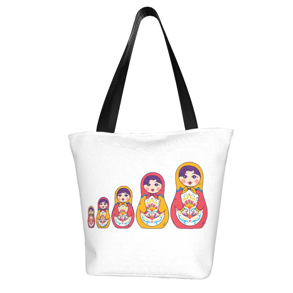 Matryoshka Russian Doll Nesting Doll Shopping Bag Aesthetic Cloth Outdoor Handbag Female Fashion Bags