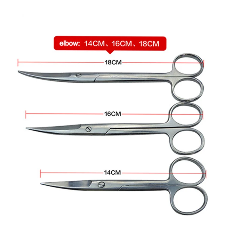 14 см/16 см/18 см прямая изогнутая головка хирургические ножницы из нержавеющей