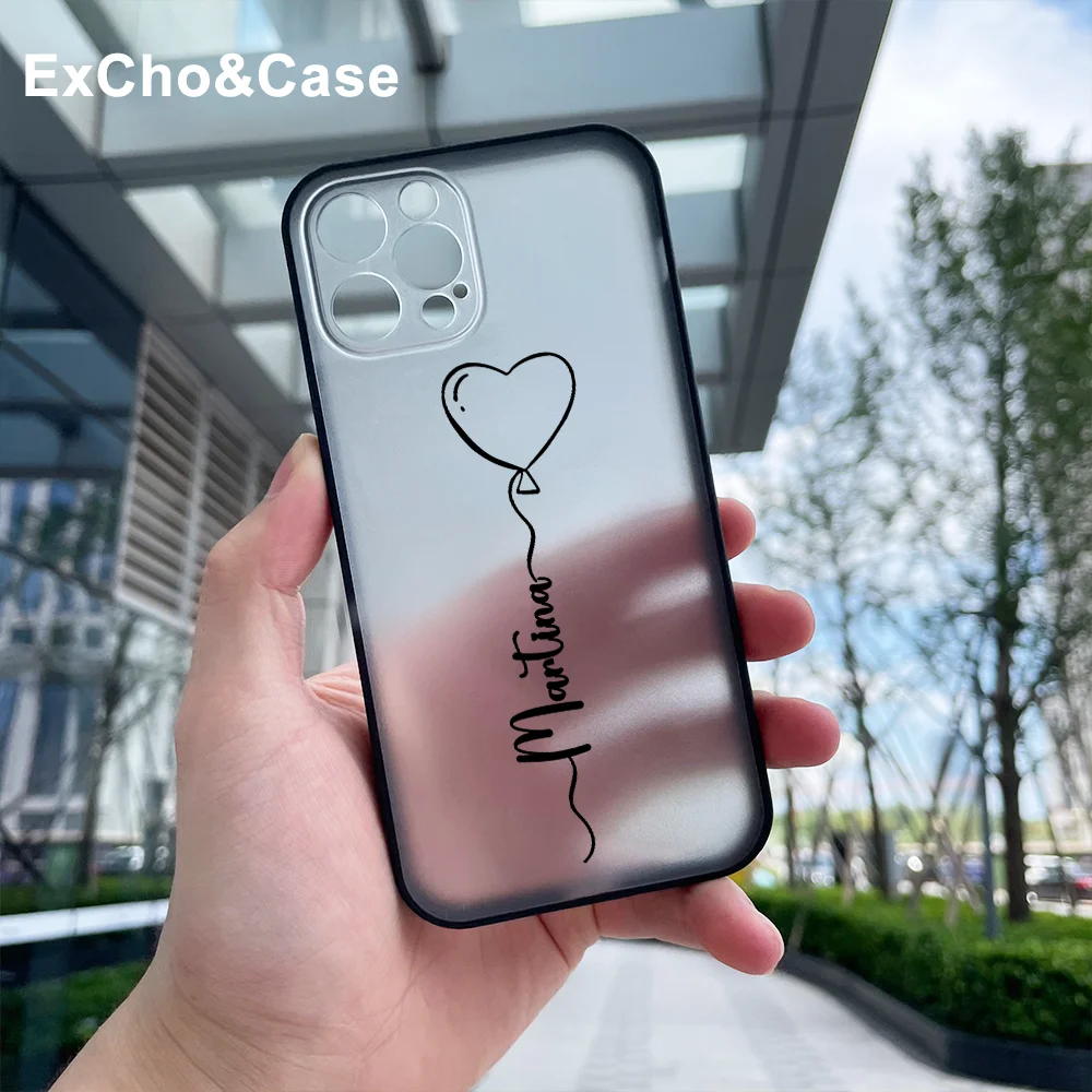 

Custom Name Phone Case For iphone 11 12 Mini Pro Max X XS XR SE 7 8 Plus 6 6S Cases Customized Heart Love Logo image Phone Cover
