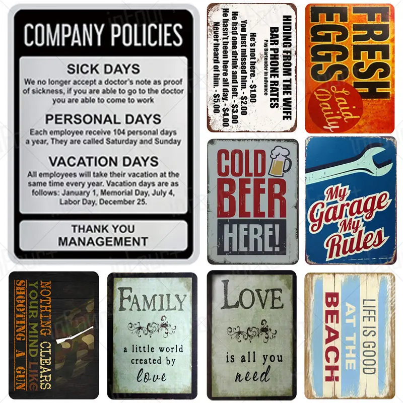 Рекламный индикатор слоган металлический знак табличка Металл Винтаж жестяной