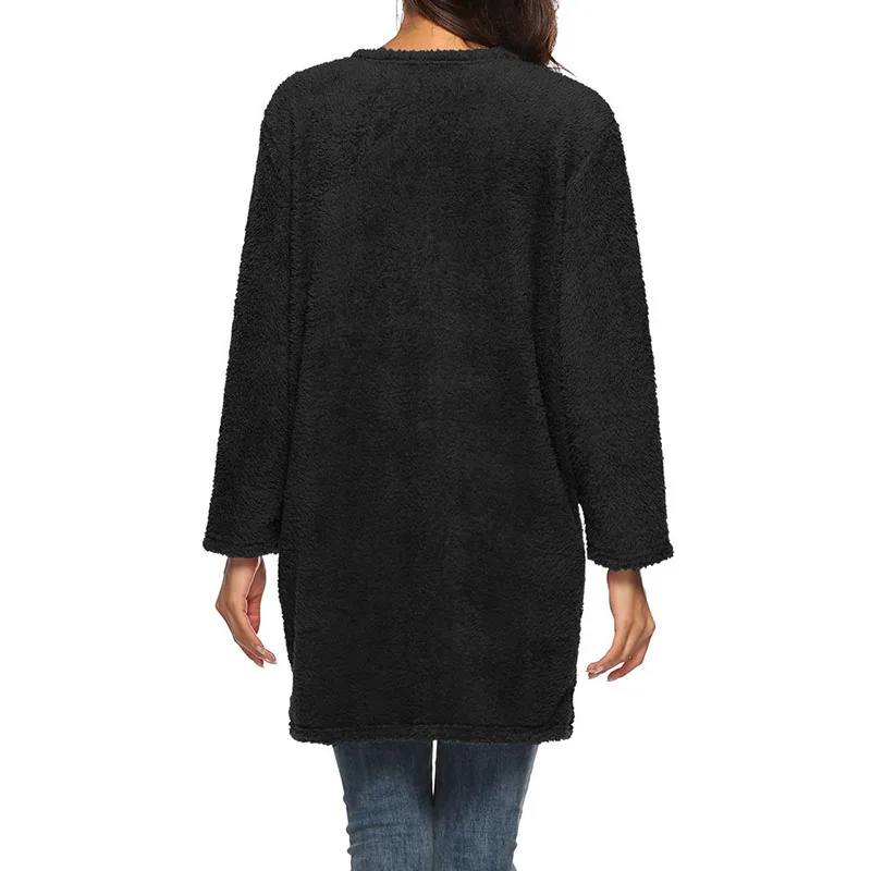 

Autumn And Winter Double-Faced Fleece Warm Jacket Single-Breasted Solid Color Long Coat Fashionable Casual Top