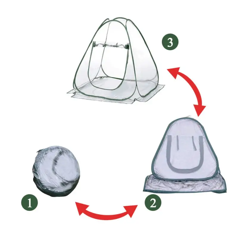 Зеленые растения палатка небольшой портативный прозрачный ПВХ всплывающее