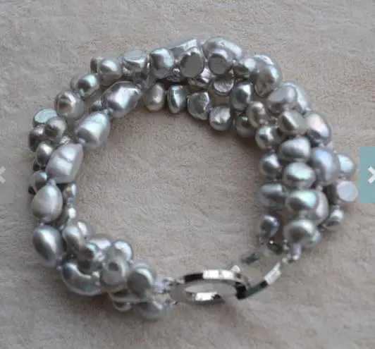 

Unique Pearls jewellery Store Real Pearl Bracelet 4 rows Gray Freshwater Pearl Bracelet New Arriver Women Gift Fine Jewelry