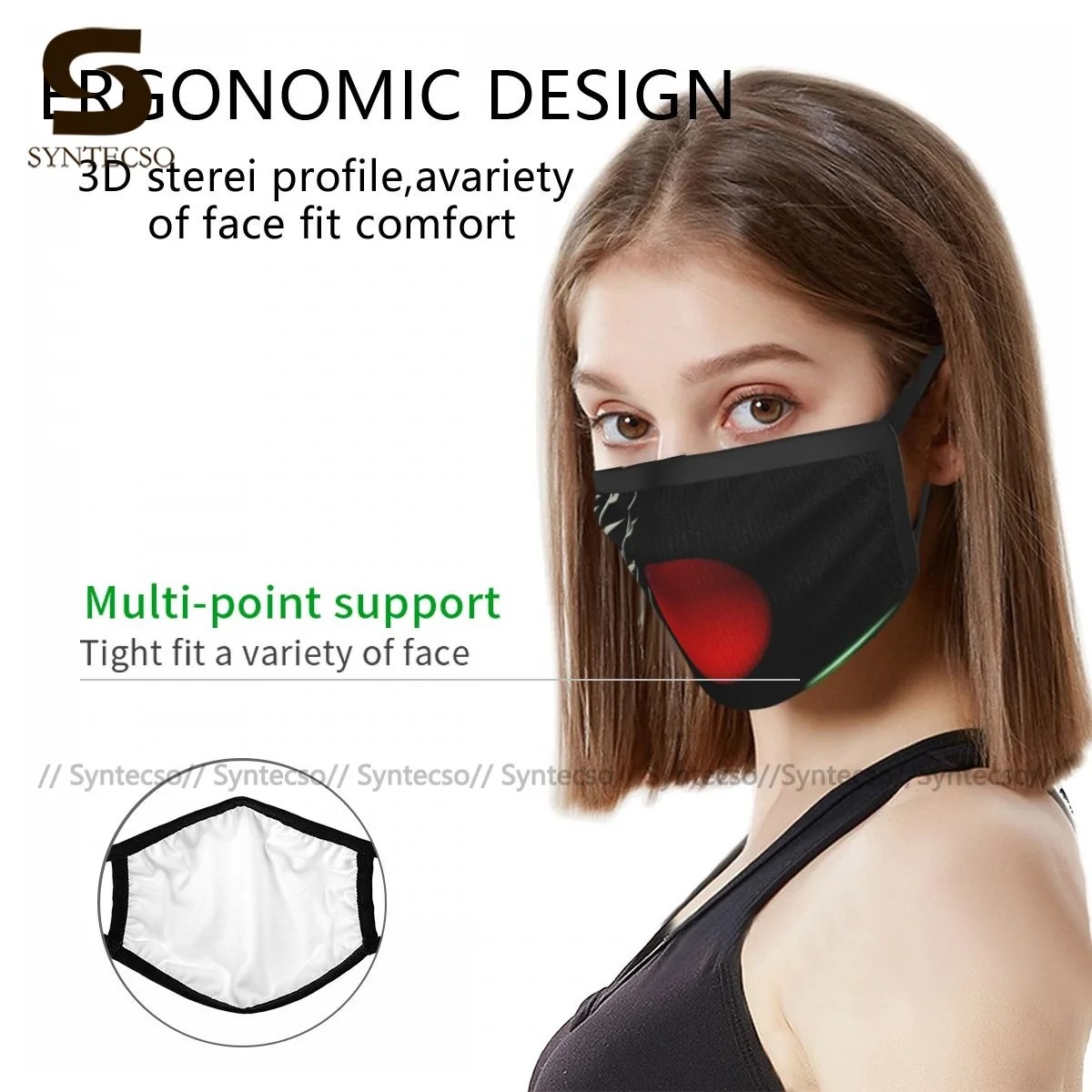 

Bamboo Face Mouth Mask Adult Breathable Fashion Polyester Print Facial Mask