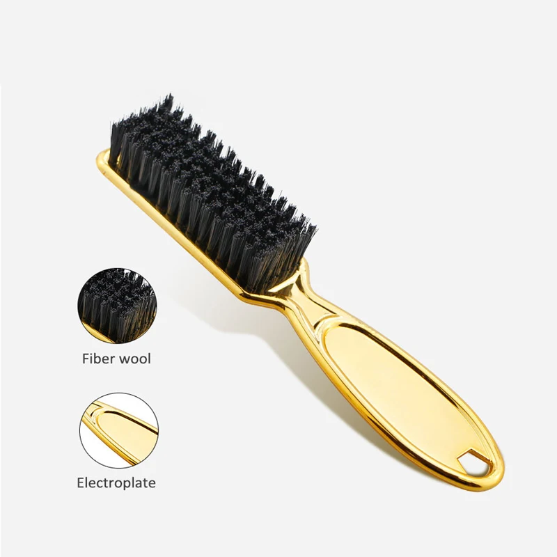 3pcs Plating Beard Shaving Comb Soft Dusting Clean Retro Oil Hair Barber Plating Brush Neck Broken Hair Swee