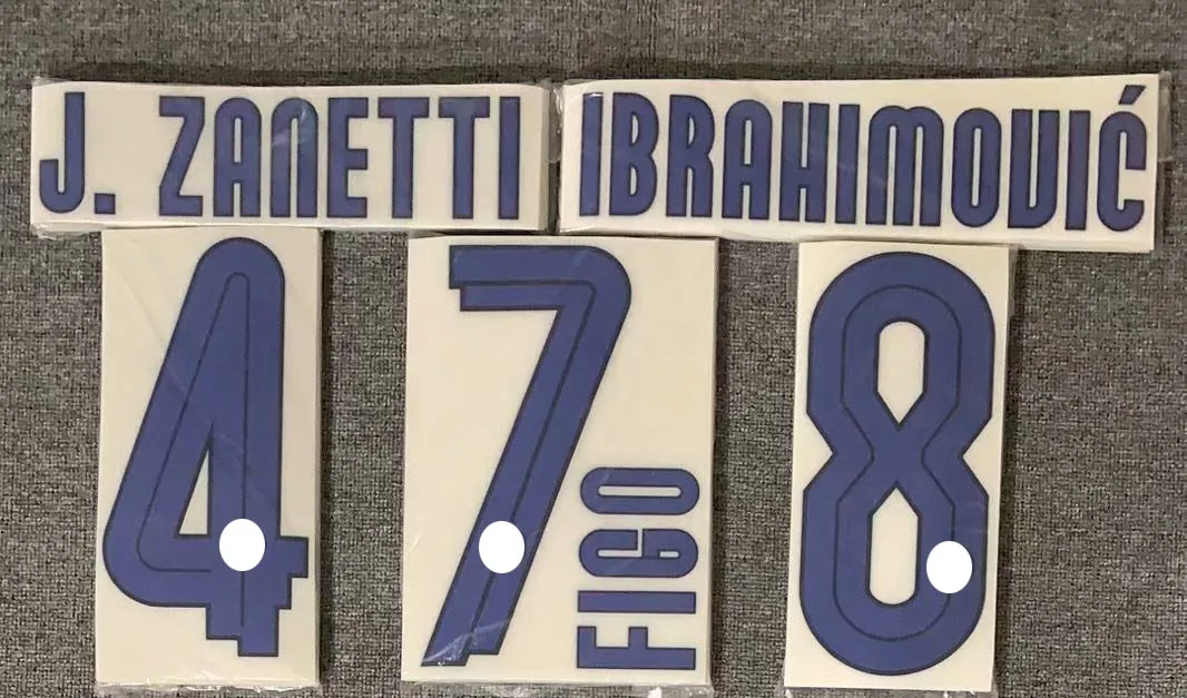 Ретро Figo Ibrahimovic J. Нашивки Zanetti Nameset с принтом для одежды, футбольный значок, нашивки для одежды