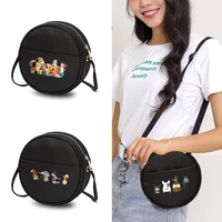 womens harajuku small round bag cartoon print fashion all match one shoulder messenger bag ladies cosmetic storage bags
