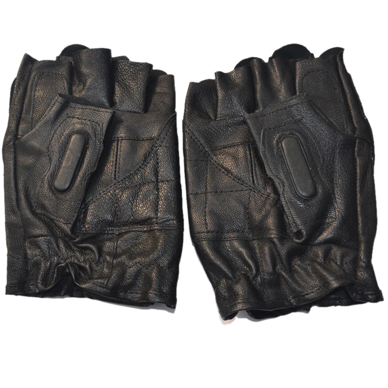1 пара мужские кожаные перчатки с заклепками для вождения тактические черные без