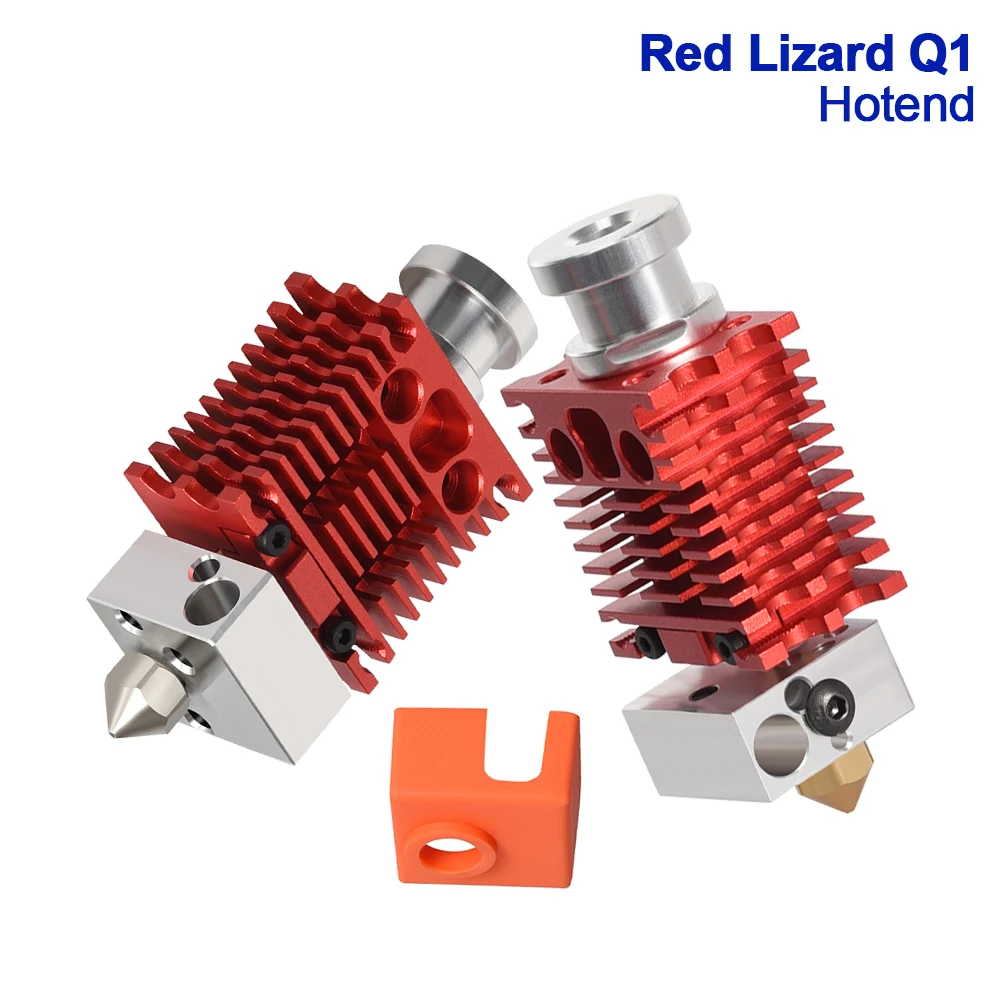 

Red Lizard Q1 Hotend Kit Precision All Metal Extruder Plated Copper Brass Nozzle For V6 Ender3 CR10 Hotend 3D Printer Parts