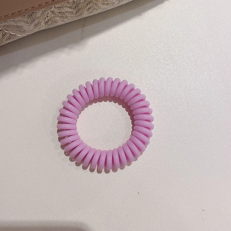 

1PCS Popular Scrunchies Telephone Wire Gum For Ladies Elastic Hair Band Rope Candy Colored Bracelet Ponytail Scrunchie Women
