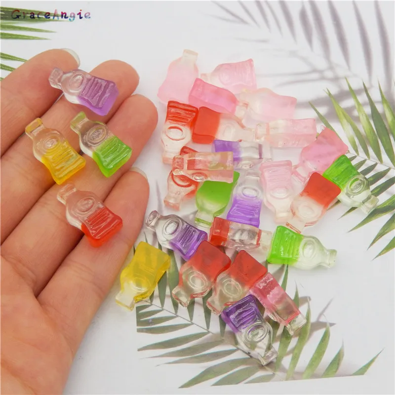 

10pc Resin Drink Bottle Charms Pendants For DIY Juice Tea Cup Food Decoration Earring Funny Jewelry diy Flat Back Cabochon Art