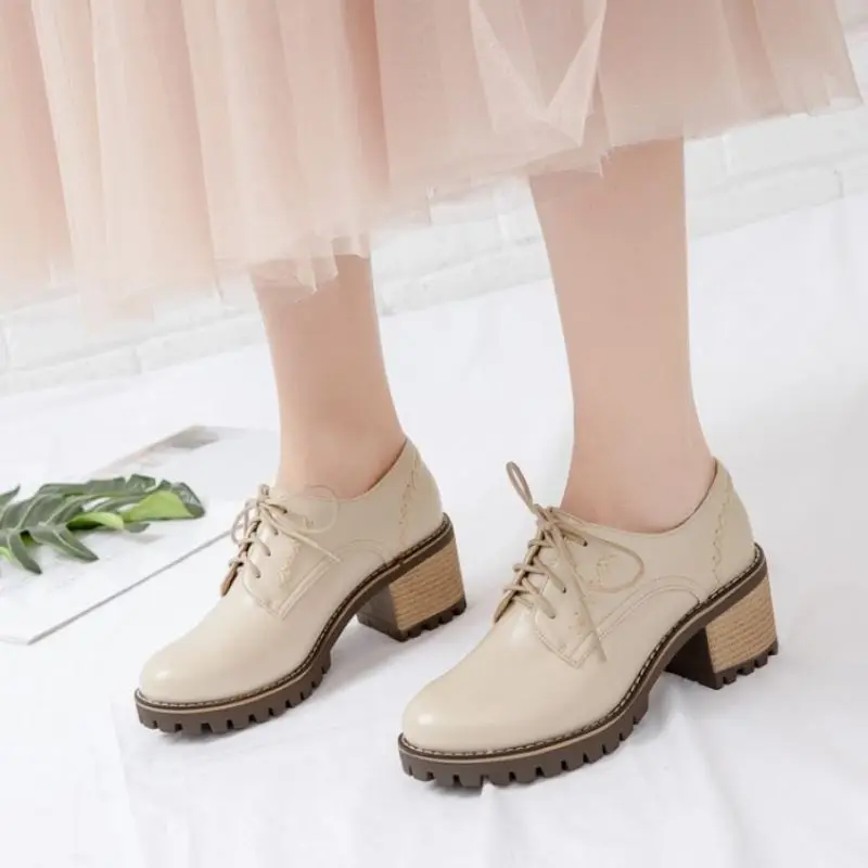 Туфли CoolCept женские на платформе и квадратном каблуке модная дизайнерская обувь с