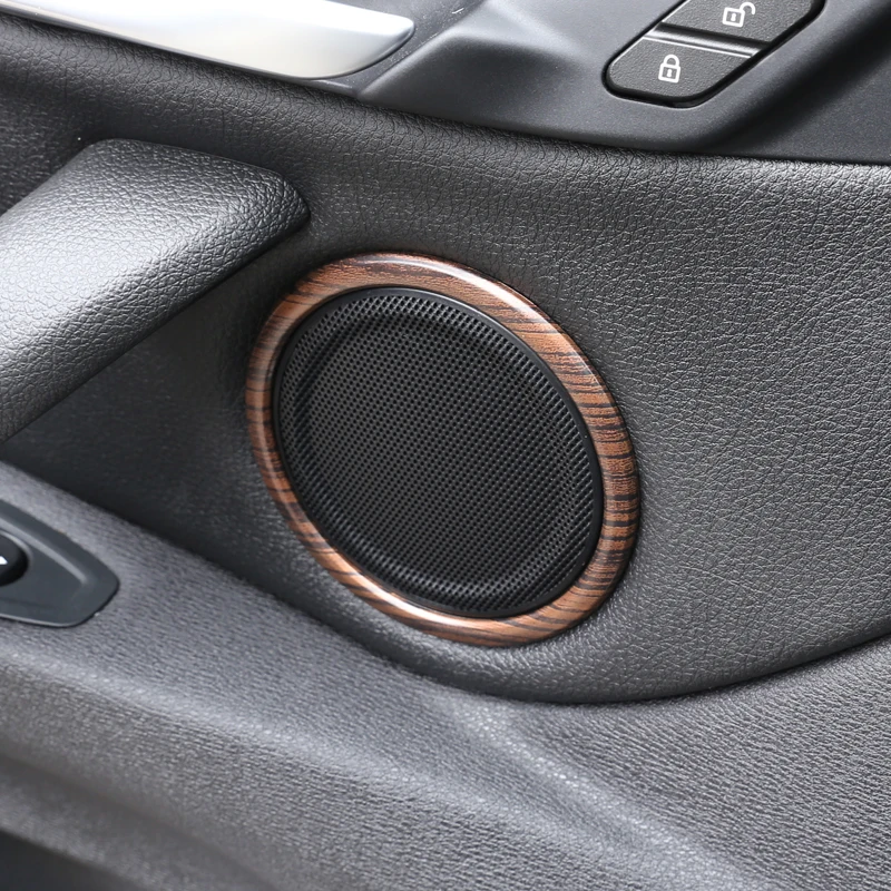 

4pcs Pine Wood Grain Car Door Speaker Ring Trims For BMW X1 f48 2016-2019 For BMW X2 F47 2018 2 Series F45 F46 2014-2019