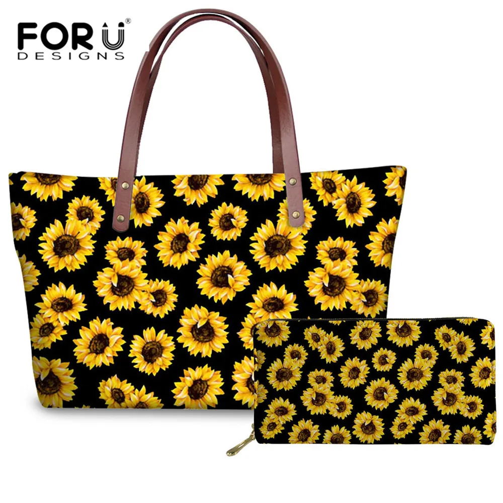 

Женская сумка FORUDESIGNS, Большая вместительная дизайнерская сумочка с цветочным принтом, 2020