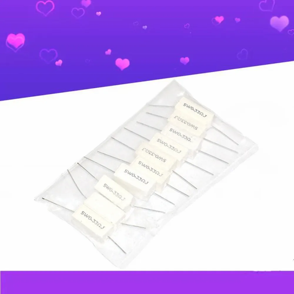 5W Ceramic Cement Resistor 5% 10 Pcs In A Pack 0.1R 0.5 1 2 3 4.7 10 20 50  100 Ohm 6.8k 0.25R 0.5R 3R 27R 12R 100R