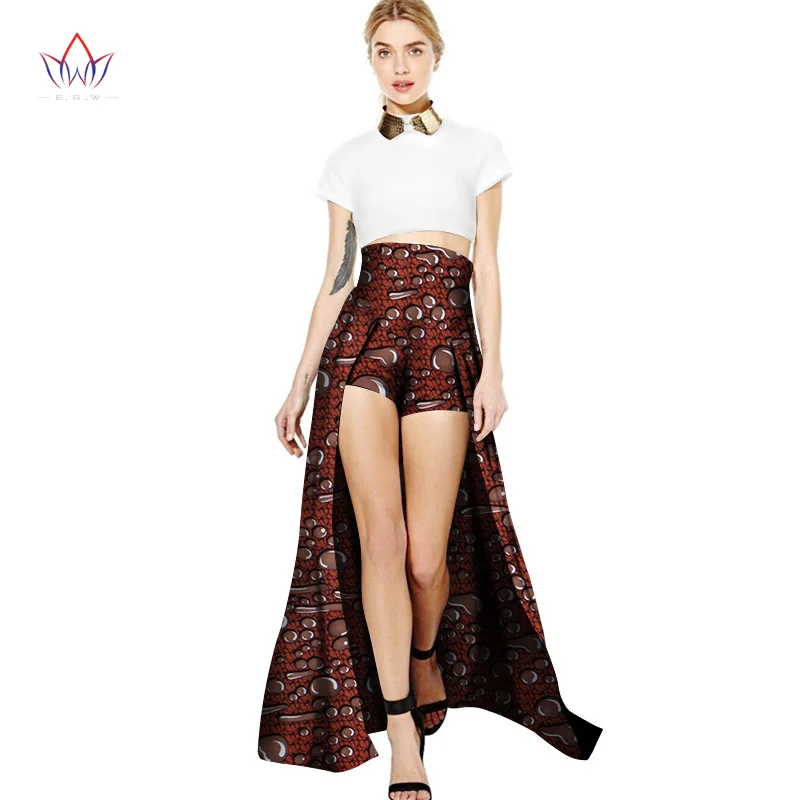 2021 Африканский стиль с высокой талией Шорты Дашики со шлейфом африканская одежда