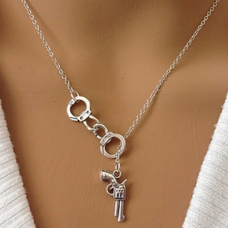 Нержавеющая сталь наручники пулемет подвеска лассо Цепочки и ожерелья банкет